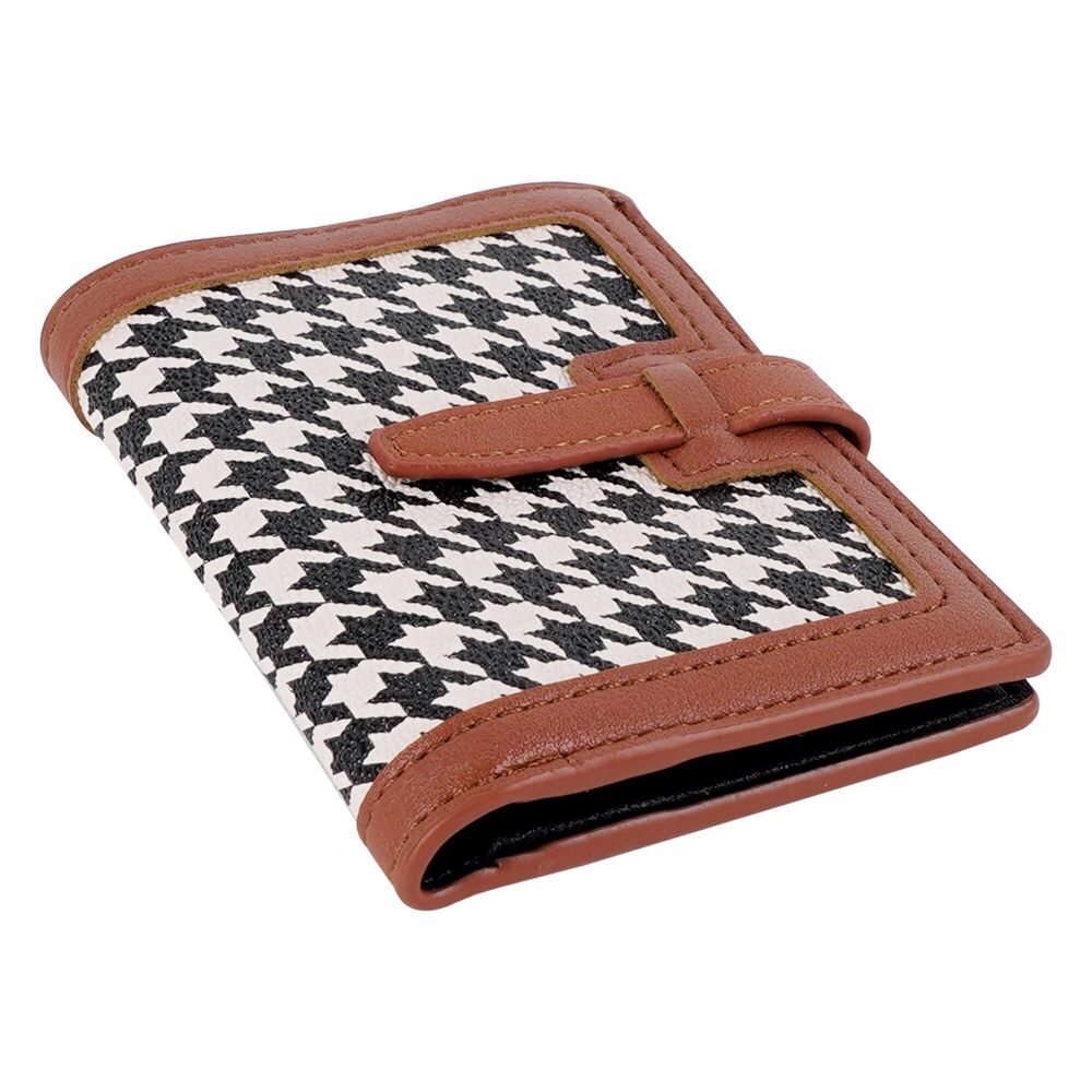 6246 Credit Card Holder – Houndstooth Print, Compact PU Leather Cardholder